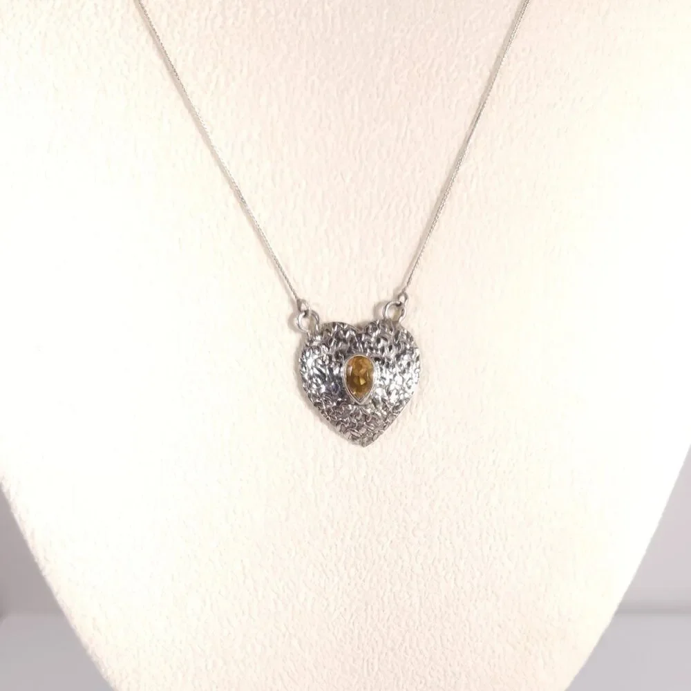 Brazilian Citrine Necklace Sterling Silver